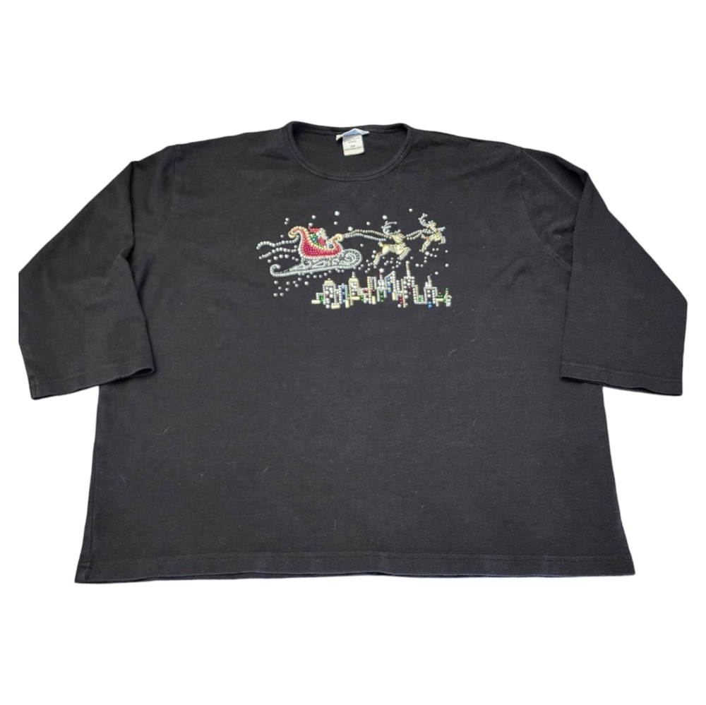 Vintage Las Olas 3/4 Sleeve Christmas Shirt Size 2X